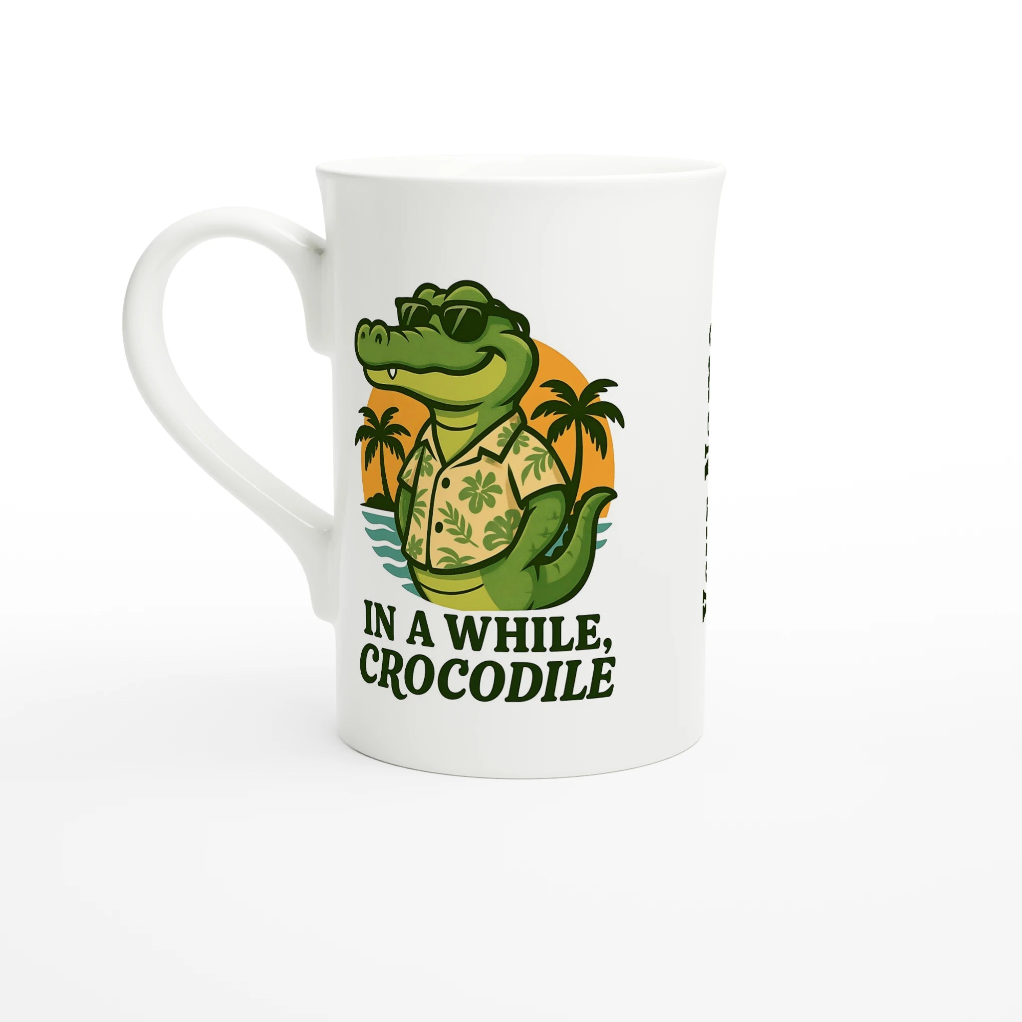 Personalised - In A While, Crocodile - White 10oz Porcelain Slim Mug Default Title Personalised Porcelain Mug animal Globally Fulfilled