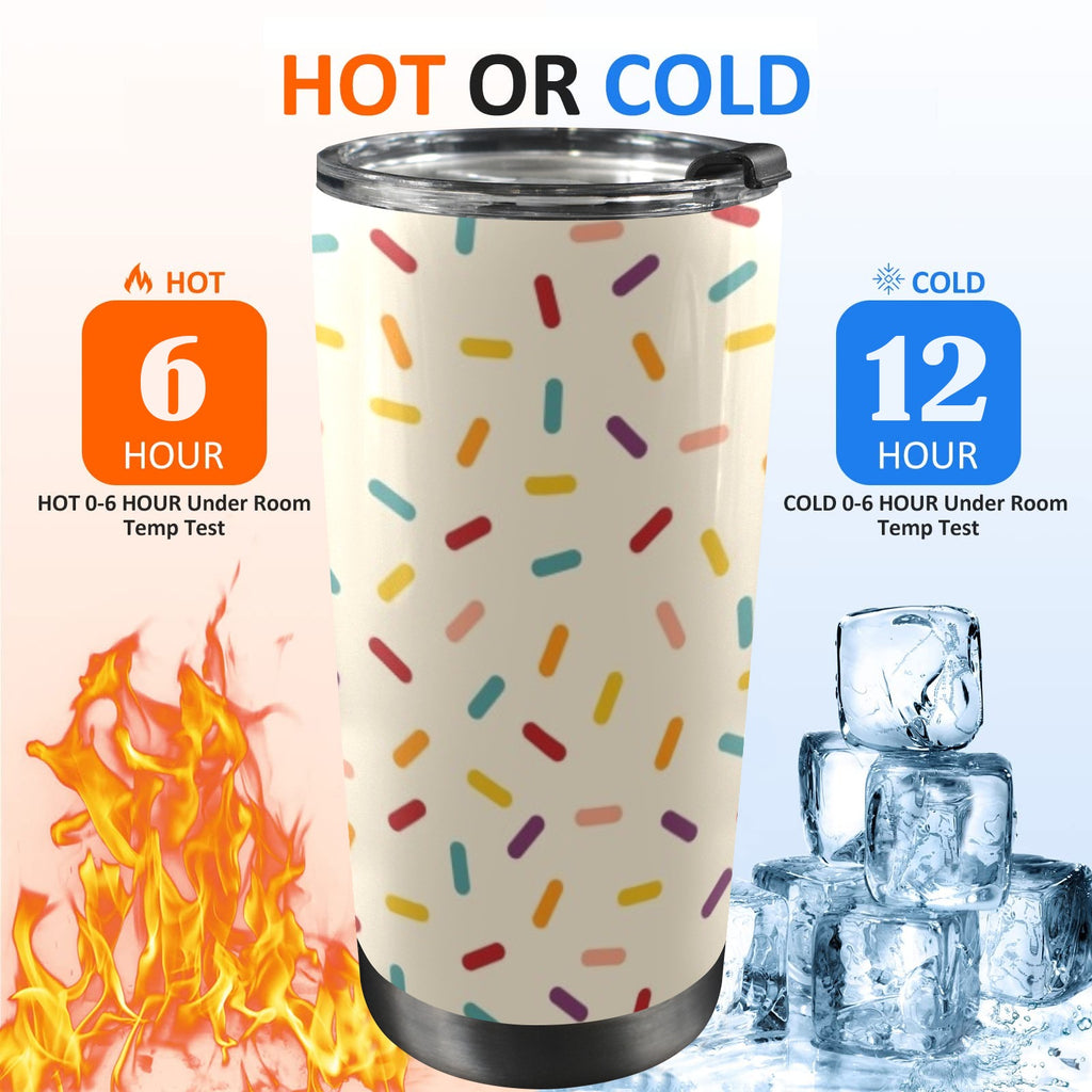 Sprinkles - 20oz Mobile Tumbler with Lid (Black Lock) 20oz Travel Mug Food Printed Offshore