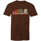 Drummer Evolution - Mens T-Shirt Dark Chocolate Mens T-shirt Music Printed In Australia
