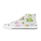 Hatching Dinosaurs - Kids High Top Canvas Shoes