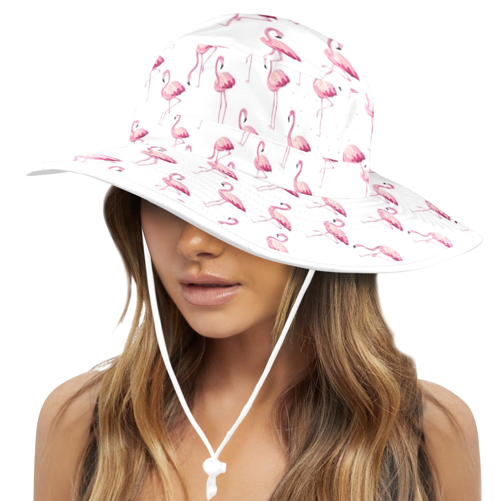 Flamingos Wide Brim Bucket Hat Wide Brim Bucket Hat animal Printed Offshore