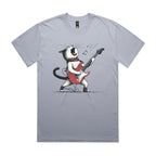 Cat Playing Guitar AS Colour Heavy Faded Tee Unisex Faded powder Heavy Faded T-shirt animal Music Printed In Australia