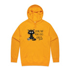 Living That Nine Lives Kind Of Tired, Frazzled Cat - Mens Hoodie Gold Mens Hoodie animal Coffee Printed In Australia