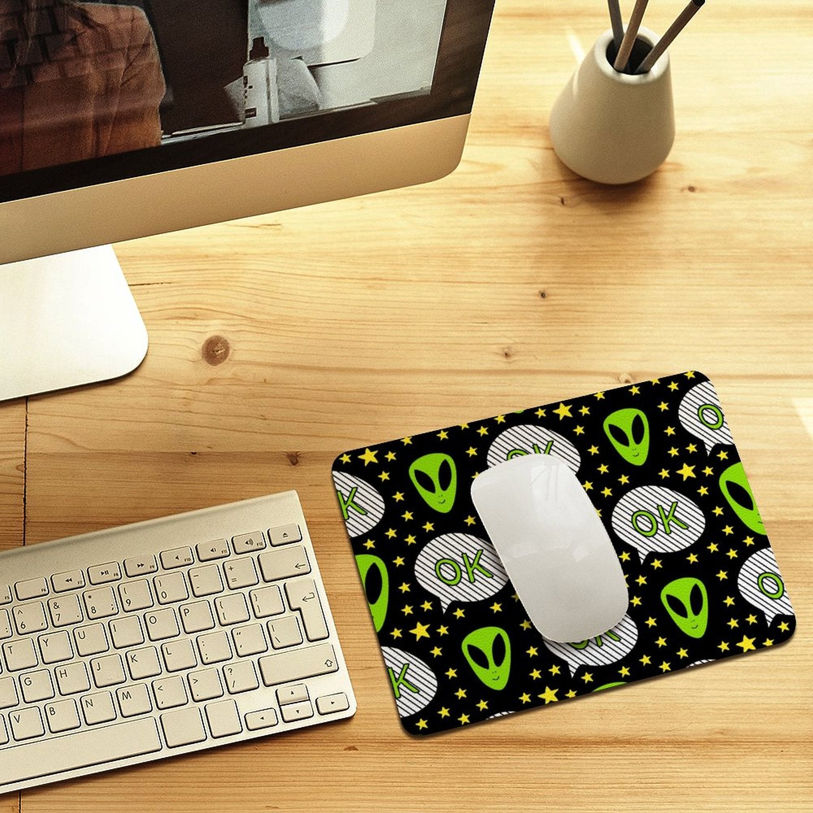 Alien OK Leather Mouse Pad Leather Mouse Pad Printed Offshore Sci Fi