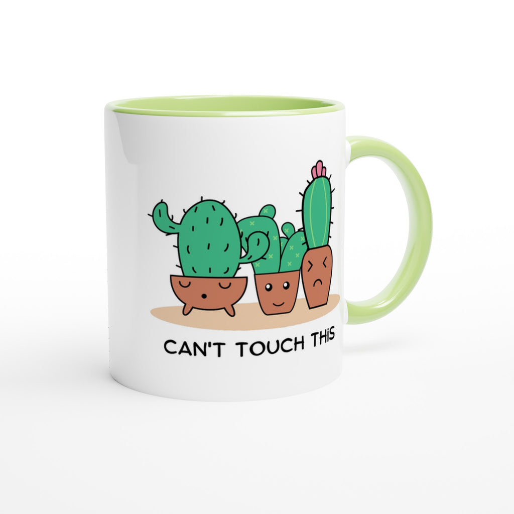 Cactus, Can't Touch This - White 11oz Ceramic Mug with Colour Inside Colour 11oz Mug funny Globally Fulfilled Plants