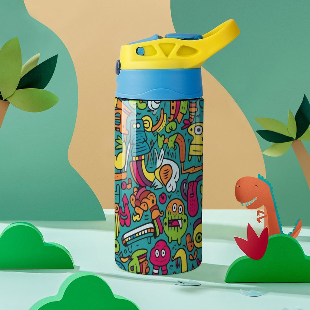 Crazy Creatures - Little Kids Water Bottle Little Kids Water Bottle Printed Offshore Sci Fi
