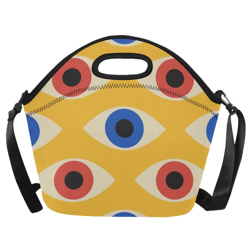 Eyes on Yellow - Neoprene Lunch Bag One Size Neoprene Lunch Bag Printed Offshore