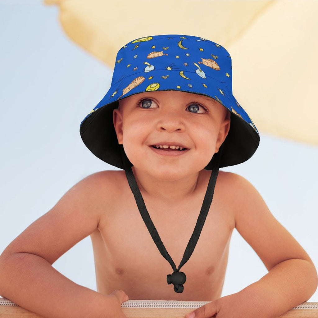 Cats In Space - Kids Bucket Hat Kids Bucket Hat animal Printed Offshore Space