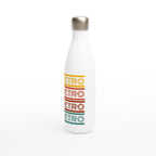 Retro - White 17oz Stainless Steel Water Bottle White Water Bottle Globally Fulfilled Retro