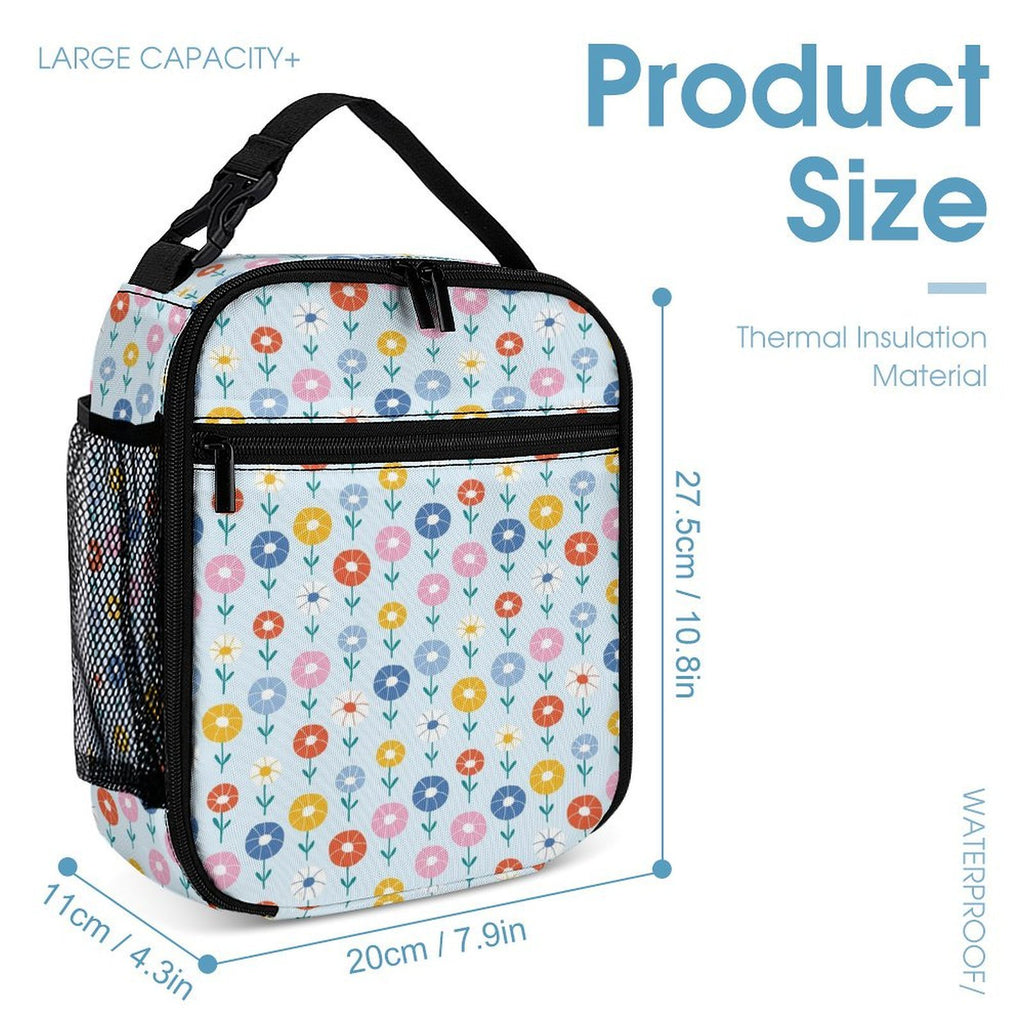 Abstract Cute Flowers Backpack, Lunch Bag & Pencil Case Set