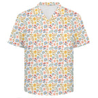Boho Flowers And Leaves Men's Crinkle Hawaiian Shirt