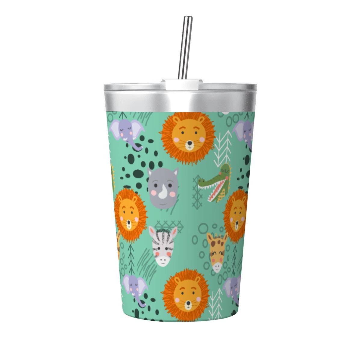 Safari Animals Small Stainless Steel Travel Mug Cup 12oz/350ml