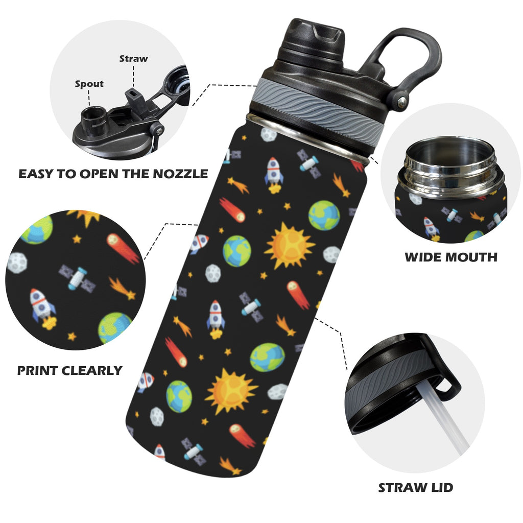 Busy Space - Insulated Water Bottle with Dual-Use Lid (18oz) Insulated Water Bottle with Dual-Use Lid (18oz) Printed Offshore Space