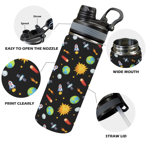 Busy Space - Insulated Water Bottle with Dual-Use Lid (18oz) Insulated Water Bottle with Dual-Use Lid (18oz) Printed Offshore Space