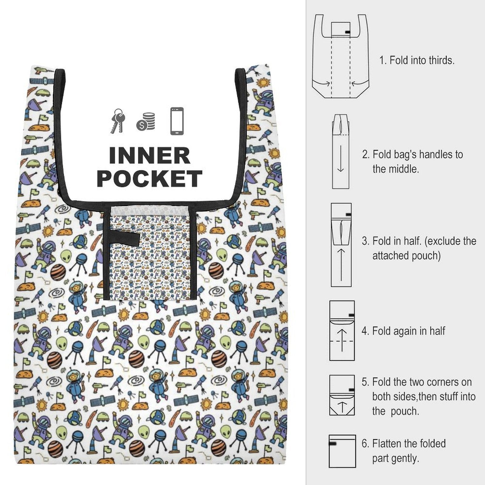 All About Space Foldable Shopping Bag