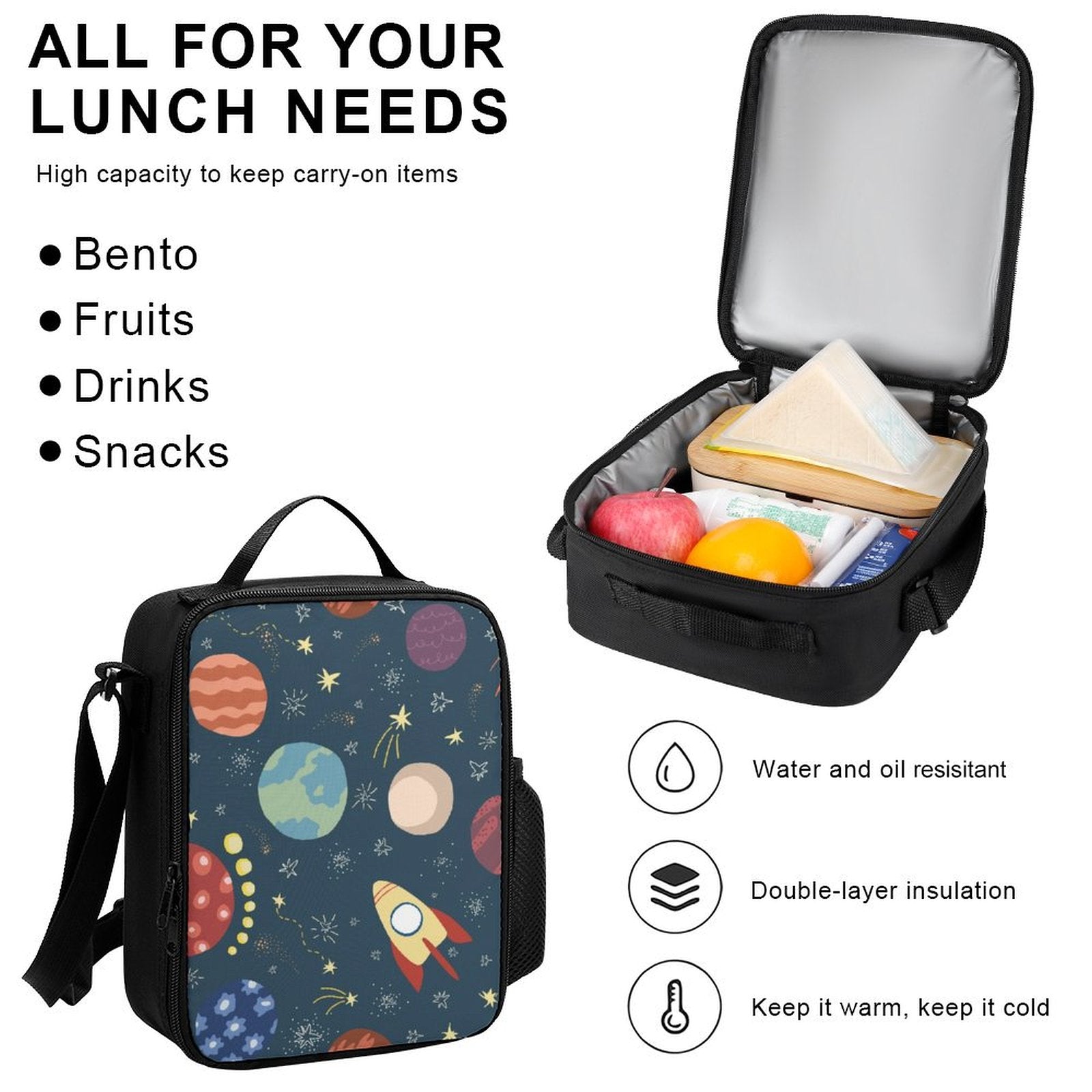 Rocket In Space - Three Piece Backpack Set