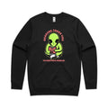 Reading Takes You To Another World, Alien AS Colour Stencil Crew Sweatshirt Unisex Black Sweatshirt Printed In Australia Reading Sci Fi