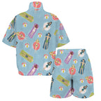 Beach Float Women's Windbreaker Short Set Women's Windbreaker Short Set Printed Offshore Summer Surf