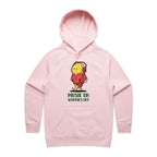 Music On, Worries Off - Womens Hoodie Pink Womens Hoodie Music Printed In Australia