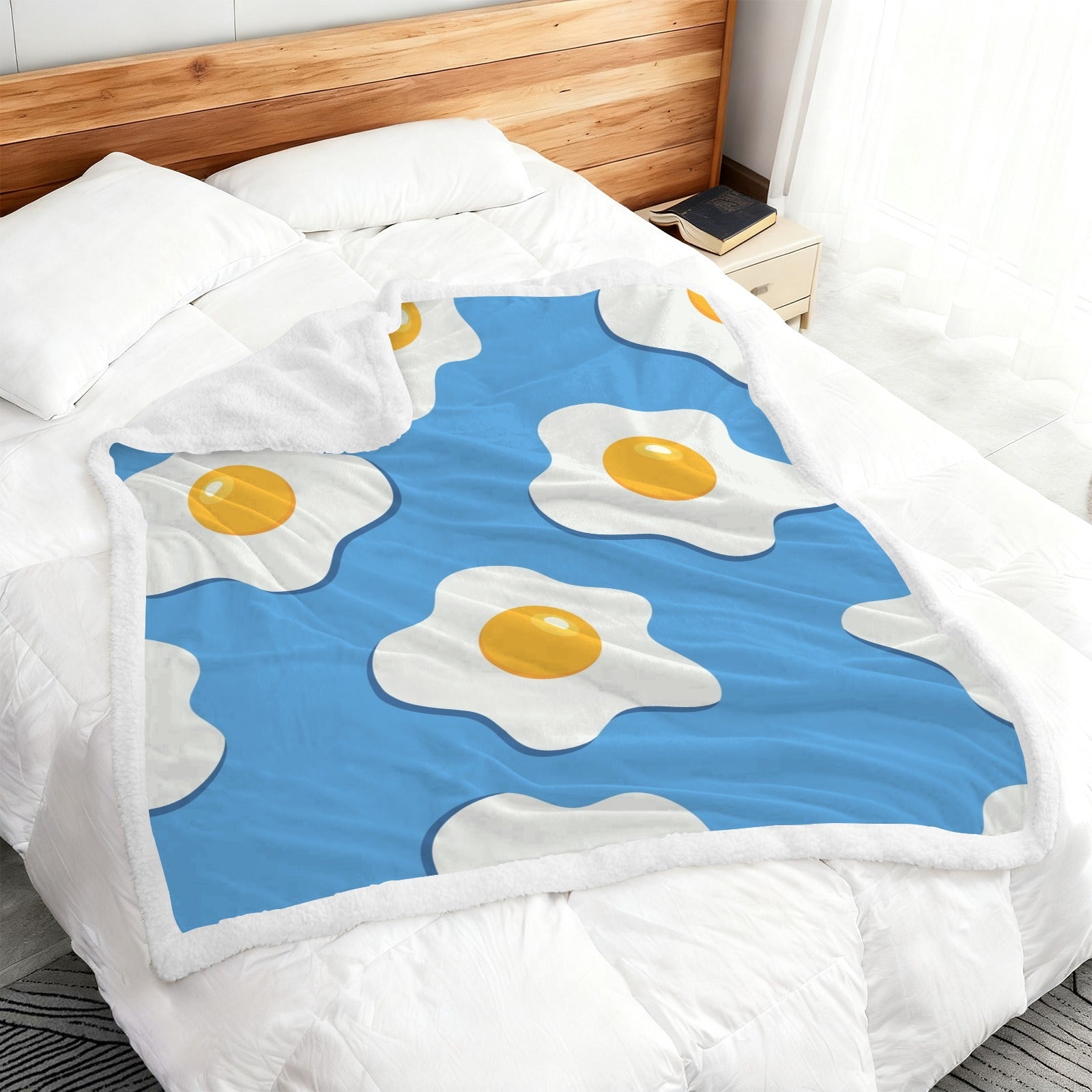 Fried Eggs - Double-Layer Fleece Blanket 51"x59"