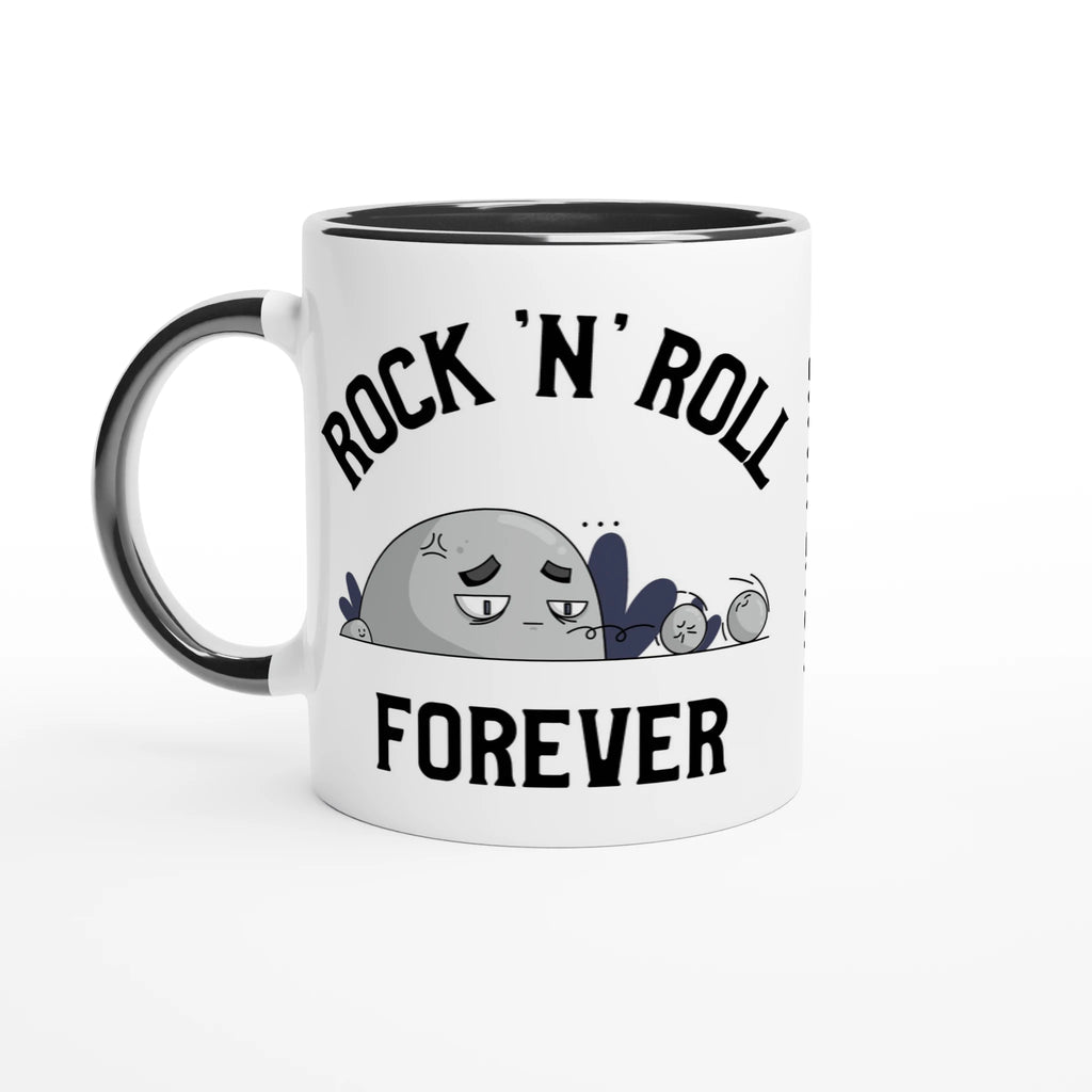 Personalise - Rock 'N' Roll Forever - White 11oz Ceramic Mug Ceramic Black Personalised Mug customise Globally Fulfilled Music personalise