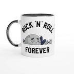 Personalise - Rock 'N' Roll Forever - White 11oz Ceramic Mug Ceramic Black Personalised Mug customise Globally Fulfilled Music personalise
