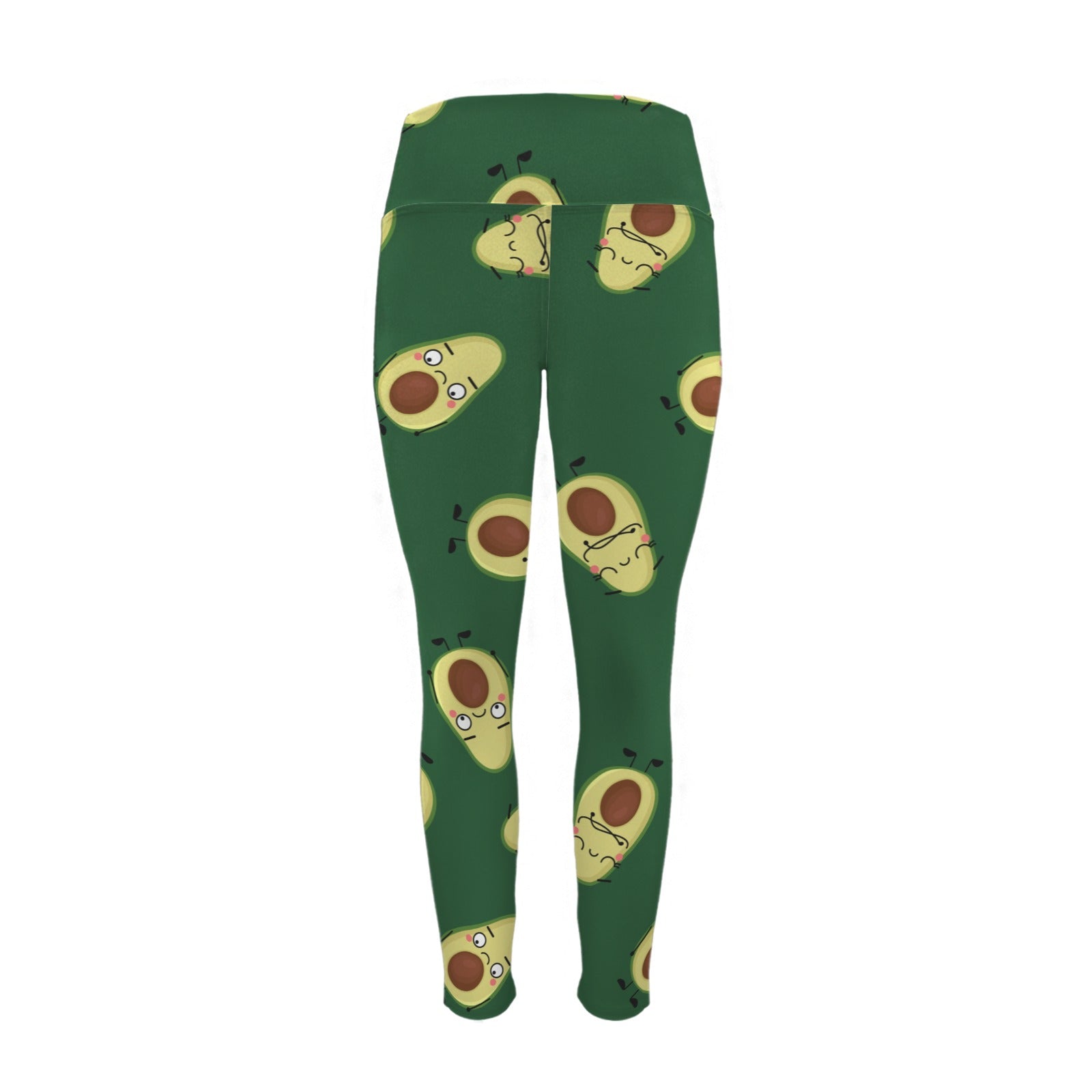 Avocado Characters - Women's High Waist Pockets Yoga Leggings