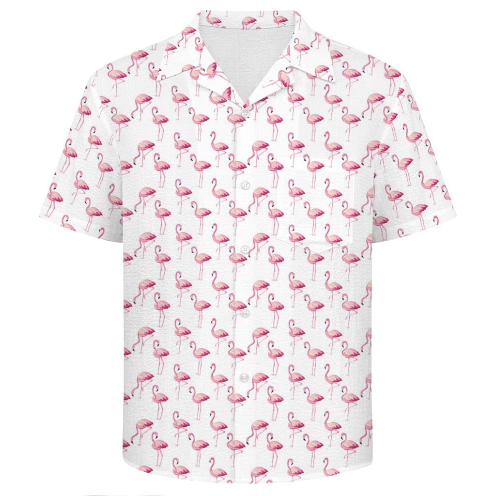 Flamingos Men's Crinkle Hawaiian Shirt