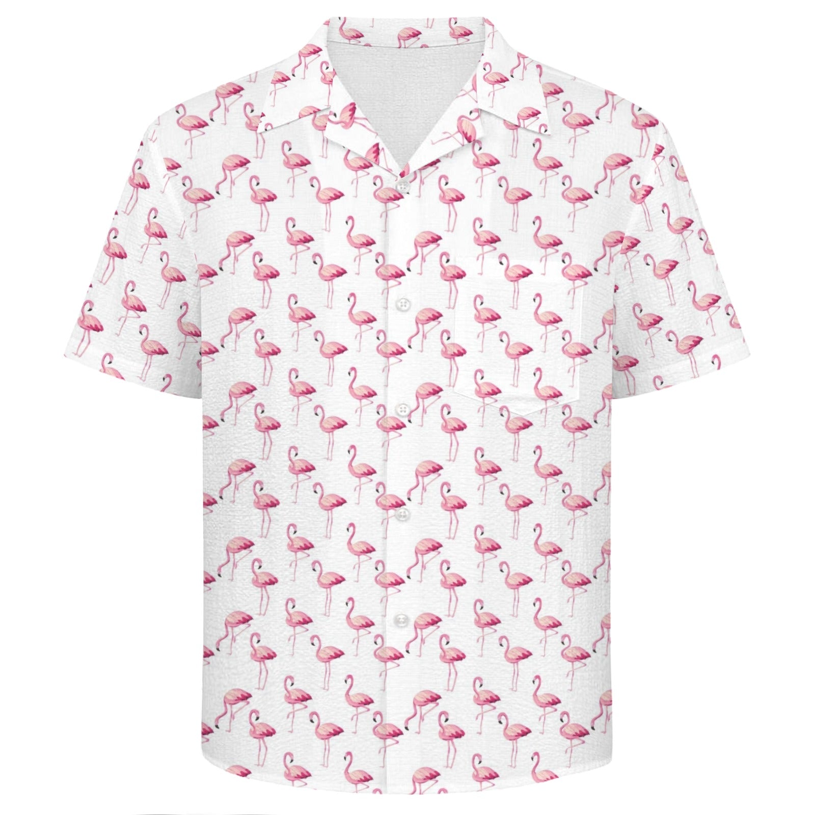 Flamingos Men's Crinkle Hawaiian Shirt