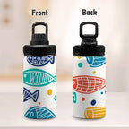 Fish Kids Water Bottle with Chug Lid (12 oz) Kids Water Bottle with Chug Lid Ocean Printed Offshore