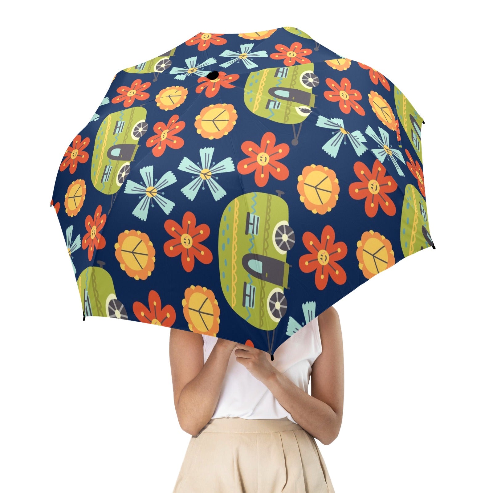Hippy Caravan - Semi-Automatic Foldable Umbrella (Model U12) Semi-Automatic Foldable Umbrella (U12)