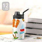 Beach Time Kids Water Bottle with Chug Lid (12 oz) Kids Water Bottle with Chug Lid Printed Offshore Summer