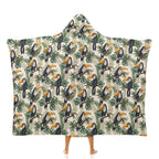 Toucan Jungle Kids Hooded Blanket 100cm x 130cm white 40"×50" Kids Hooded Blanket animal Printed Offshore