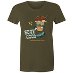Stay Cool, Find Your Happy Place, Ice Cream, Skateboard - Womens T-shirt Army Womens T-shirt Printed In Australia Summer