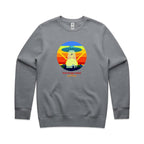 Mornings Need Coffee, UFO - AS Colour Stencil Crew Gravel Sweatshirt Coffee Printed In Australia Sci Fi