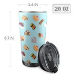 Classic Aussie Food Icons 20oz Mobile Tumbler with Lid (Black Lock) 20oz Travel Mug Australia Food Printed Offshore