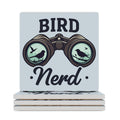 Bird Nerd Ceramic Coasters (Square) white Ceramic Coasters animal Birds Printed Offshore