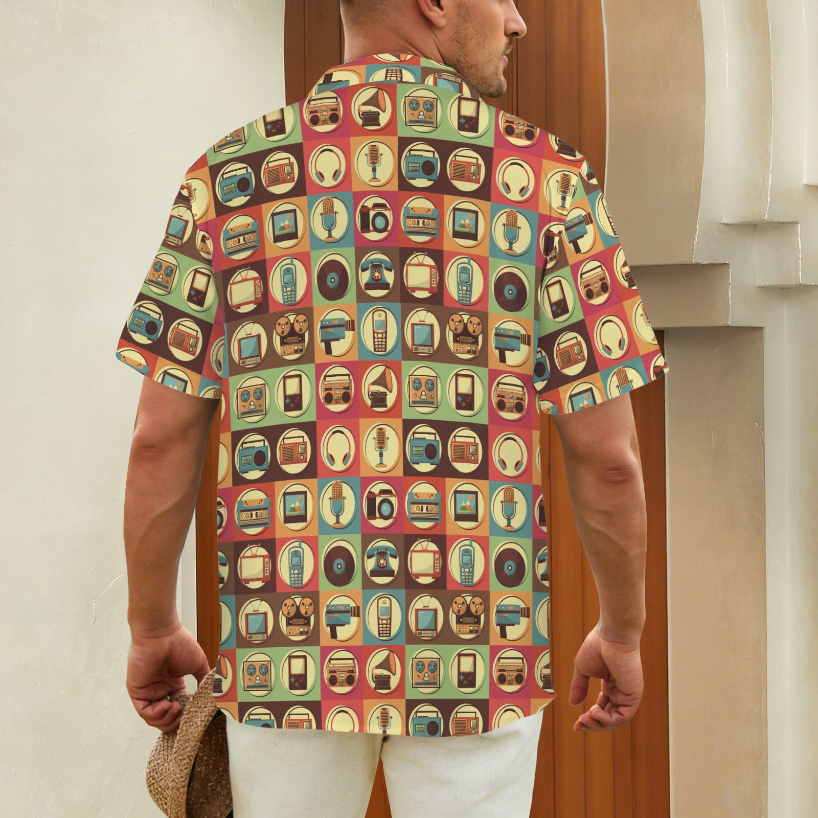 Retro Life Men's Short Sleeve Hawaiian Shirt Men's Hawaiian Shirt (New) Printed Offshore Retro