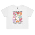 Sorry I'm Late I Was Dilly Dallying Women's AS Colour Crop Tee White animal Printed In Australia