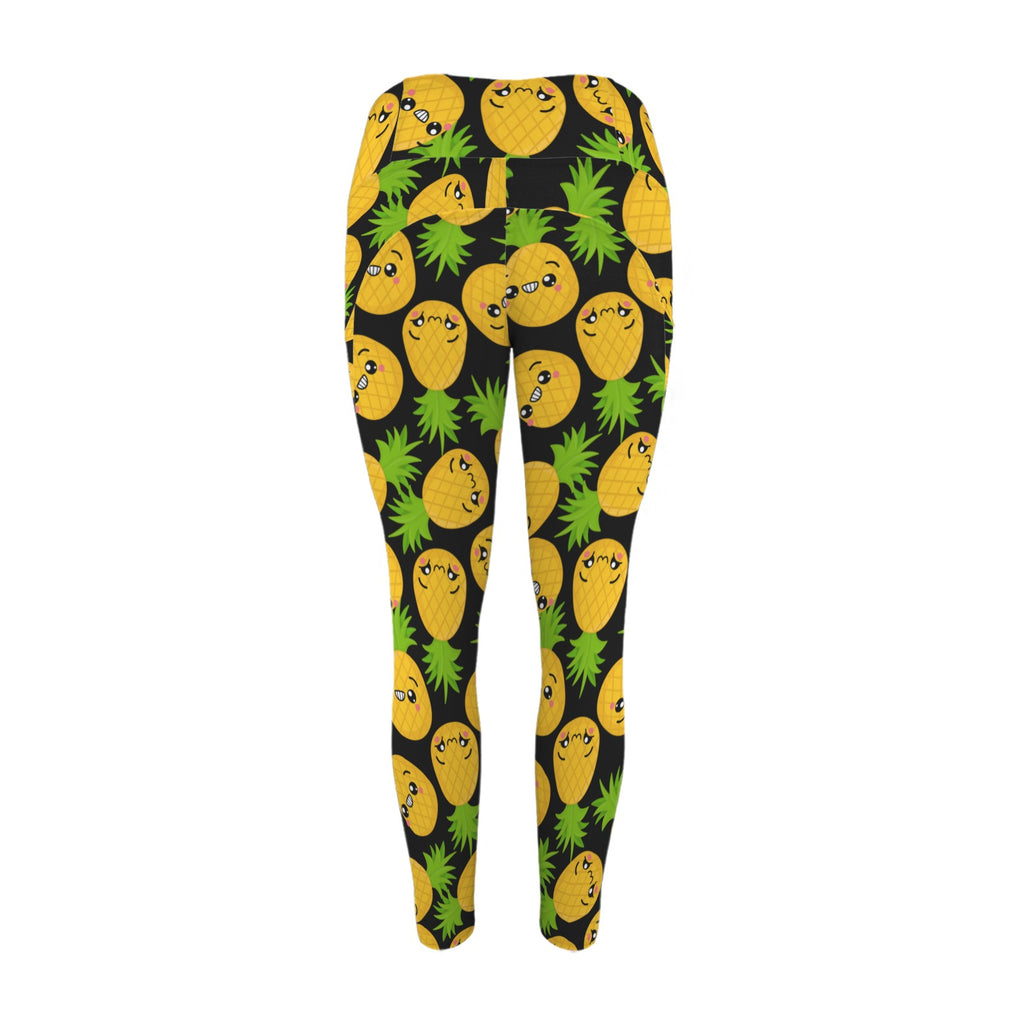 Cool Pineapples - Women's High Waist Pockets Yoga Leggings
