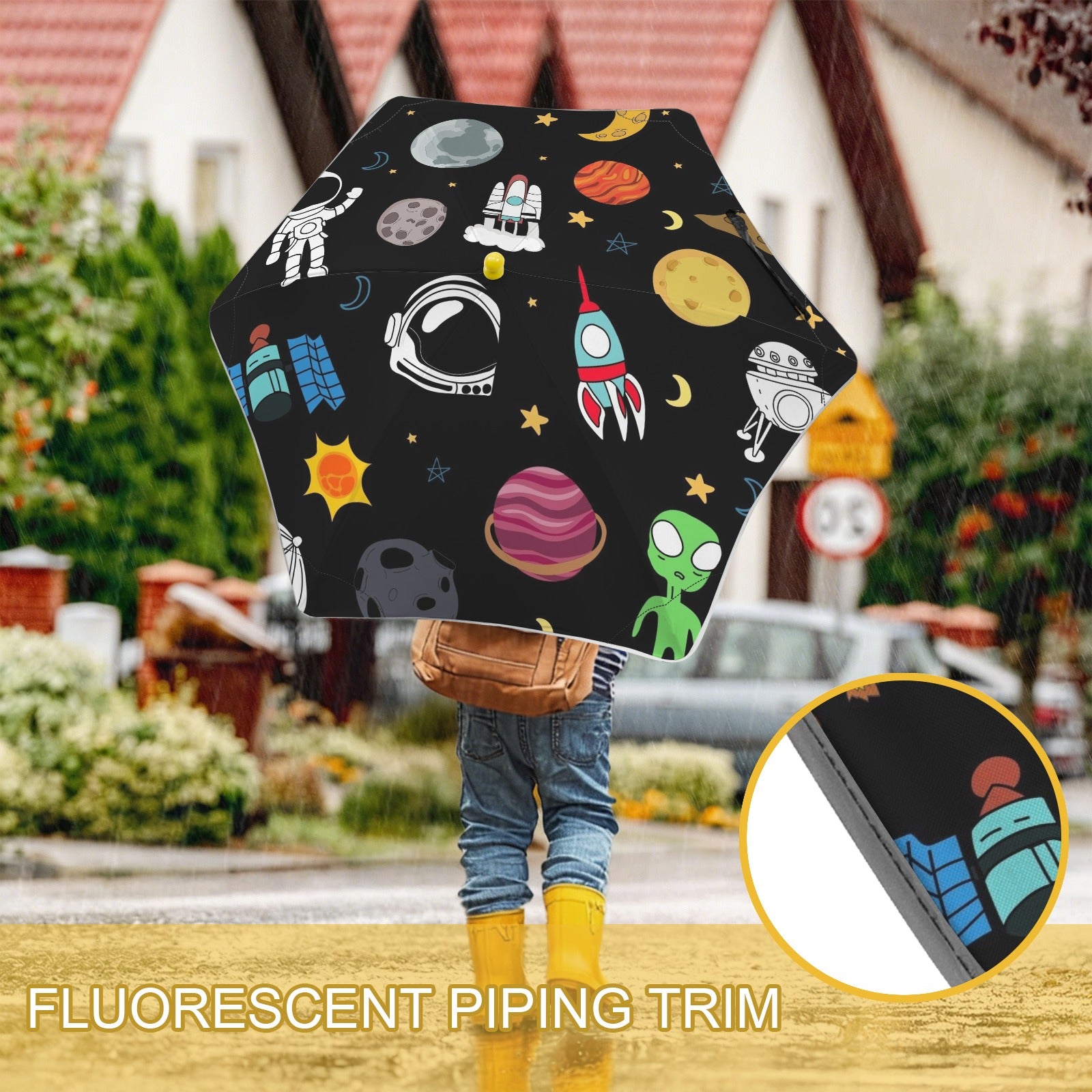 Fun Space Kids Safe Round Corner Umbrella Kids Safe Round Corner Umbrella Printed Offshore Space