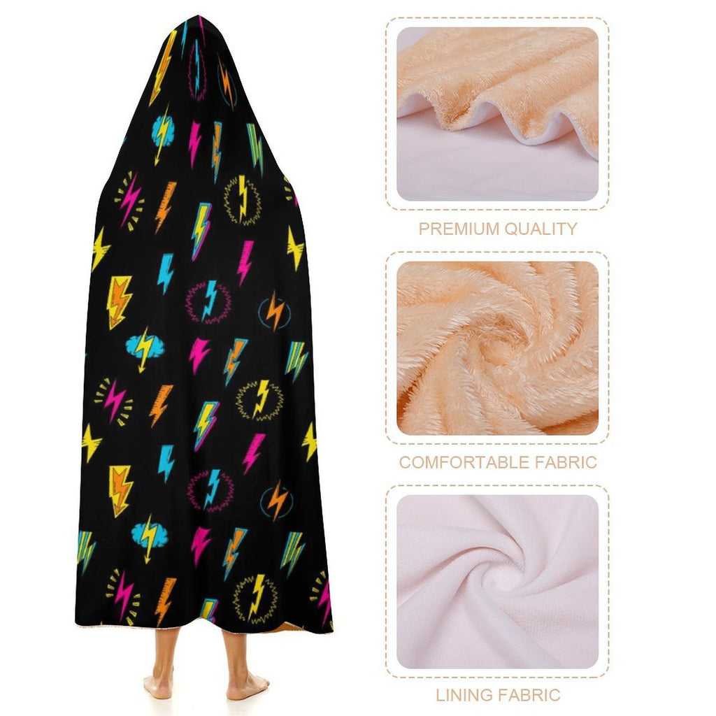 Fun Lightning, Comic Book Kids Hooded Blanket 100cm x 130cm Kids Hooded Blanket comic Printed Offshore