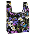 Butterflies And Flowers Collapsible Shopping Bag white One size Foldable Shopping Bag Printed Offshore
