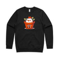 Chicken Pot Pi AS Colour Stencil Crew Sweatshirt Unisex Black Sweatshirt Printed In Australia