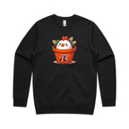 Chicken Pot Pi - AS Colour Stencil Crew Sweatshirt Black Sweatshirt Printed In Australia