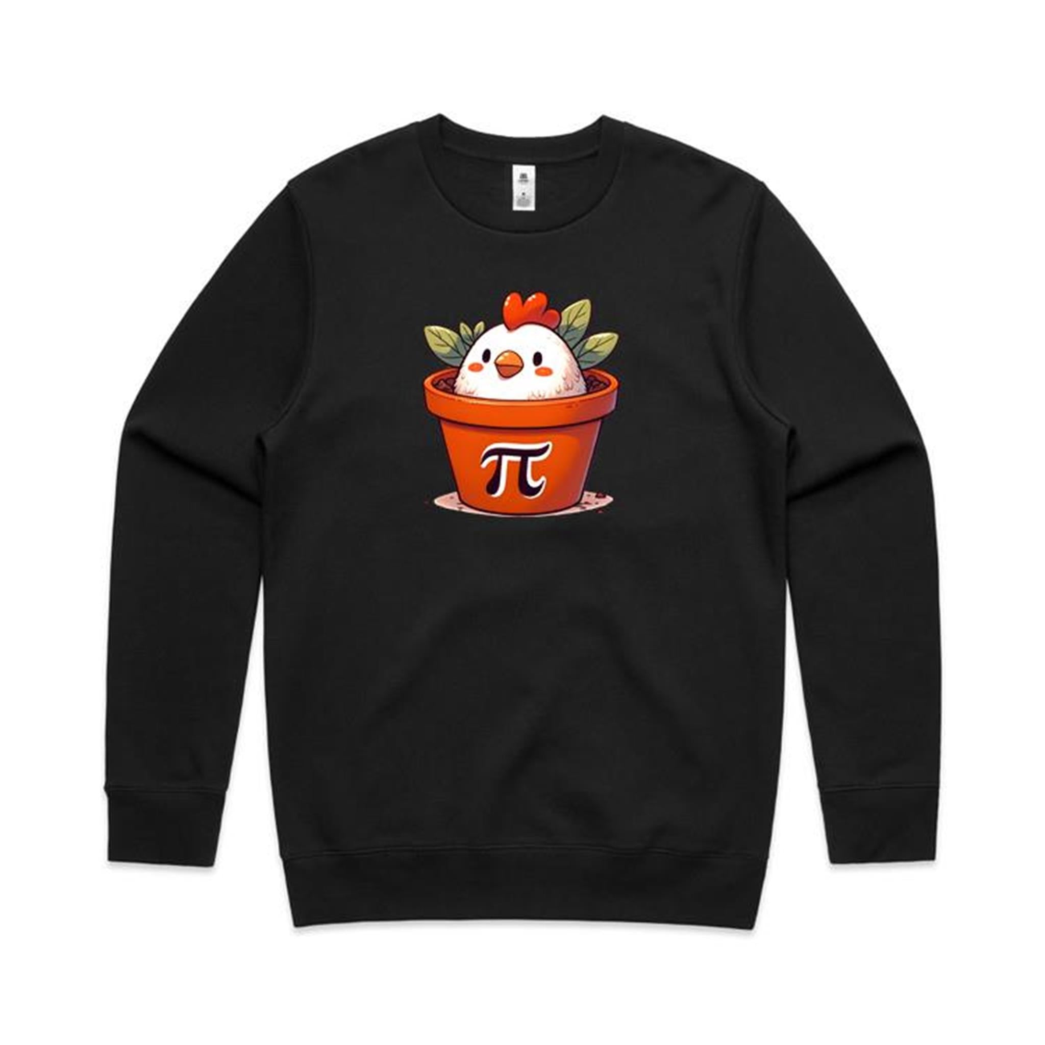 Chicken Pot Pi - AS Colour Stencil Crew Sweatshirt Black Sweatshirt Printed In Australia