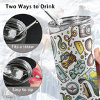 Travel Montage - 20oz Tall Skinny Tumbler with Lid and Straw