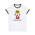 Feeling Confident - Women's AS Colour Ringer Tee White Black Womens Ringer T-shirt Printed In Australia