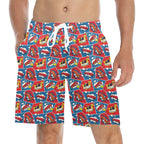 Comic Book Cells Men's Mid-Length Beach Shorts 5XL Men's Mid-Length Beach Shorts comic Printed Offshore