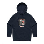 Classic Rock, Cassette Player - Womens Hoodie Navy Womens Hoodie Music Printed In Australia